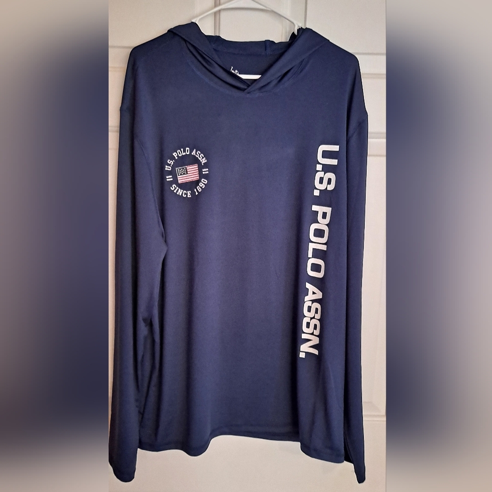 U.S. Polo Assn. Men's USA Flag long Sleeve Hoodie Size 2XL